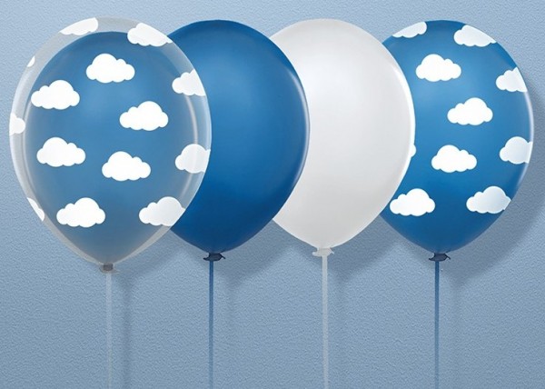 50 Little Plane Luftballons transparent 30cm 2