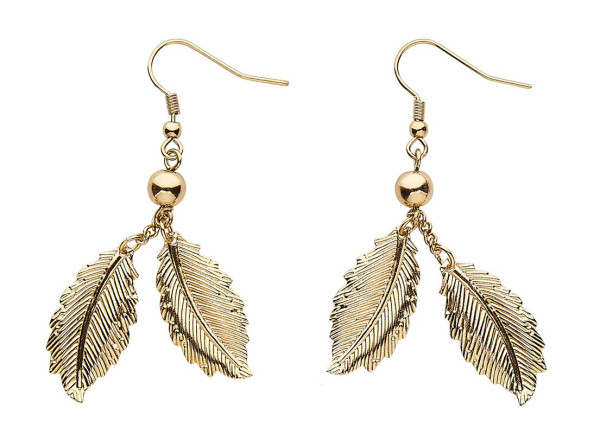 Golden bay leaves earrings