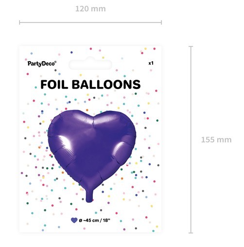 Ballon aluminium Herzilein lilas 45cm