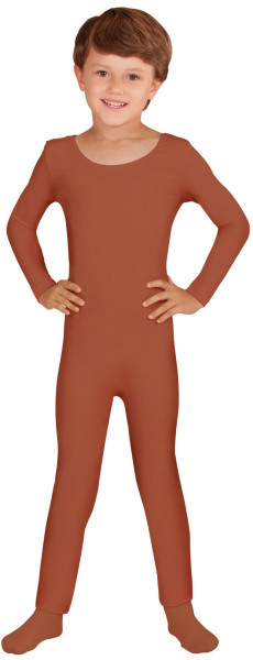 Long-sleeved children's bodysuit brown