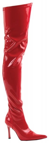 Red patent leather overknees