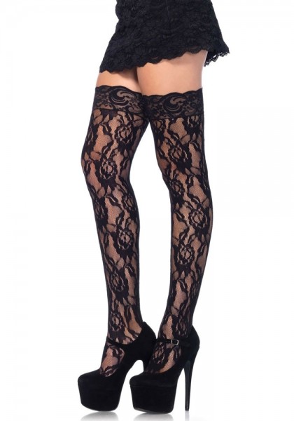 Lace stockings Floral Overknees Deluxe