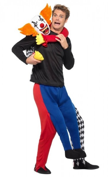 Kidnapper clown piggyback costume for men 3