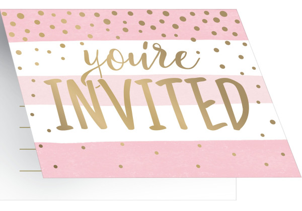 8 cartes d'invitation Welcome Baby Girl