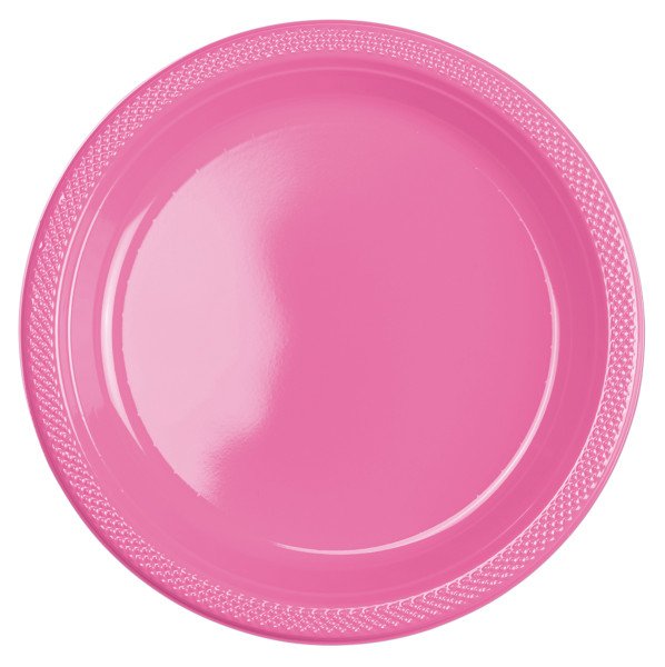 10 assiettes en plastique Mila rose 22.8cm
