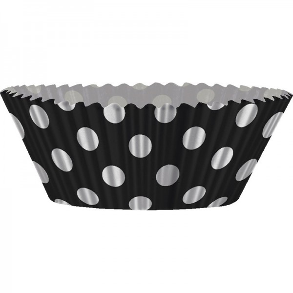 24-Teiliges Black & White Partypunkte Cupcake Buffet Set 2