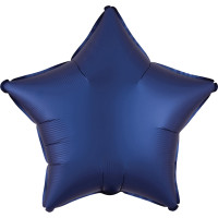Satynowy balon w gwiazdki niebieski 43cm