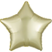 Satijnen ster ballon champagne 43cm