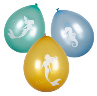Anteprima: 6 palloncini Sirena dorata da 25 cm