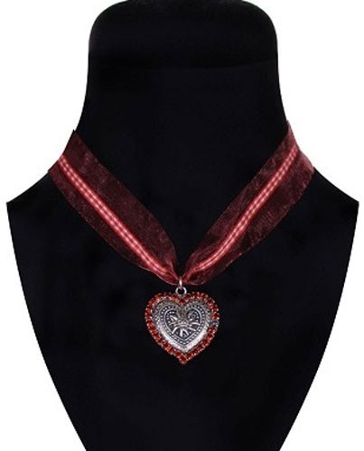 Tamina kostymhalsband med strass hjärta