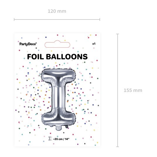 Balon foliowy I srebrny 35cm 3