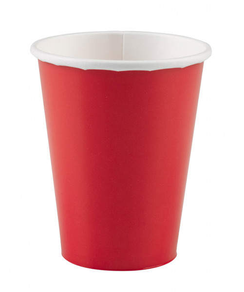 8 vasos rojos de papel Party Buffet 266ml