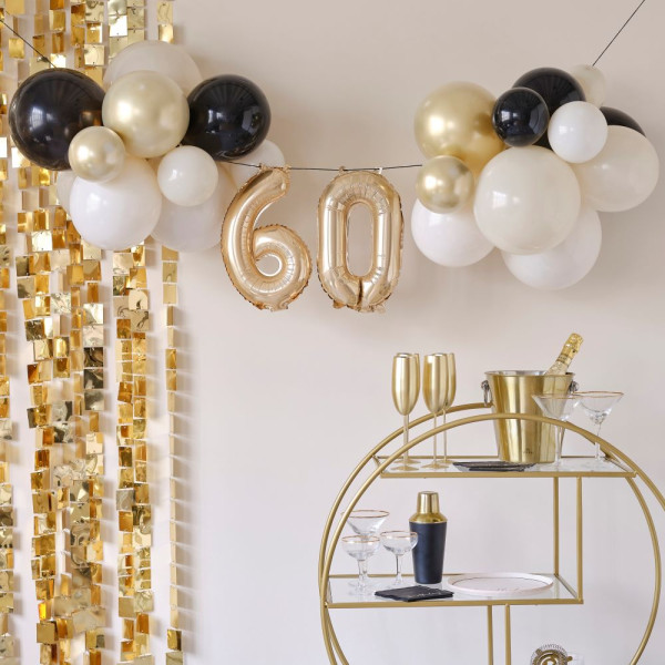 Elegante guirnalda de globos de 60 cumpleaños pieza XX