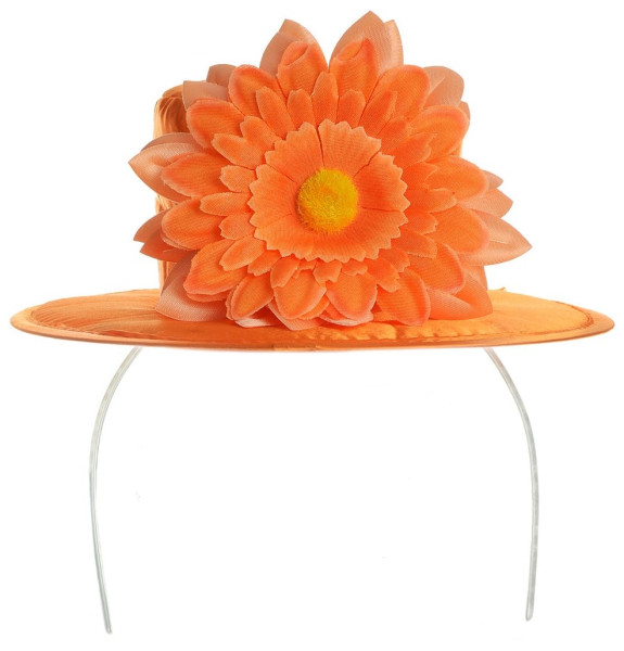 Blommig hatt i orange