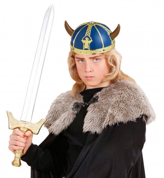 Blue Viking-helm faxen met hoorns 3