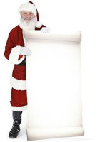 Weihnachtsmann Pappaufsteller mit Wunschliste 1,8m