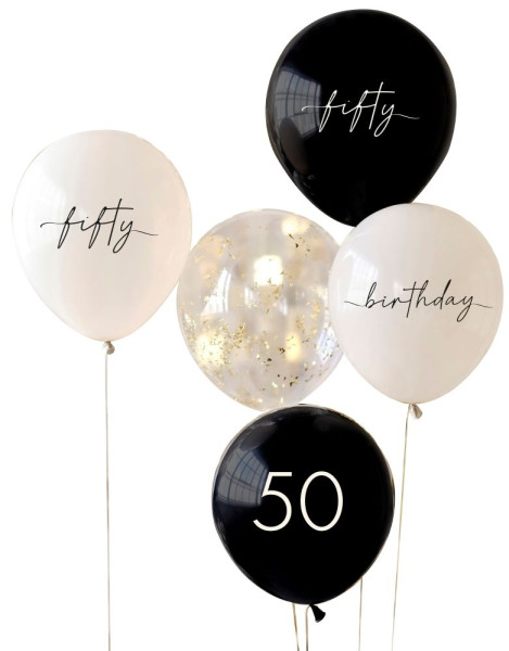 5 eleganta 50-årsballonger