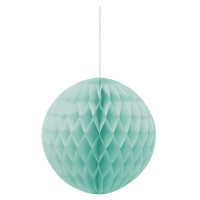 Preview: Decorative honeycomb ball mint green 20cm