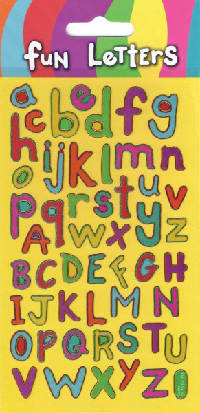 Autocollants lettres colorées 9,5 x 19,5 cm