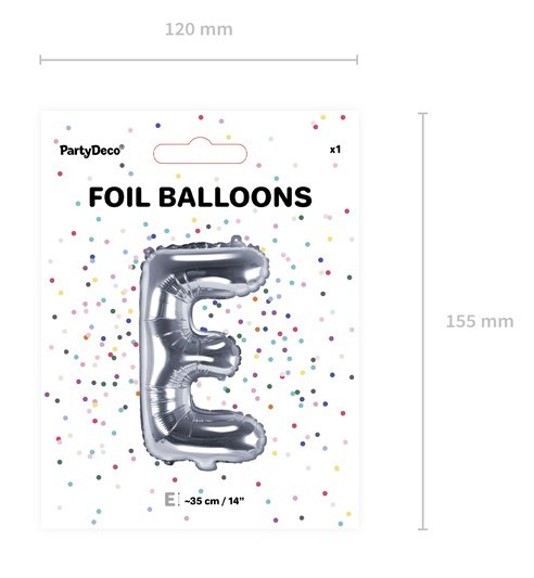 Folienballon E silber 35cm 3