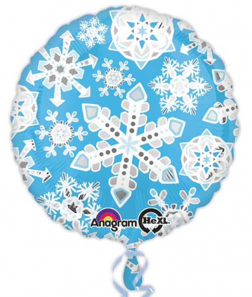 Schneeflocken Sturm Folienballon 43cm