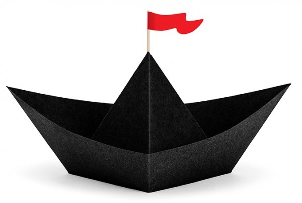 Barco de papel decorativo pirata de los mares del sur de bricolaje
