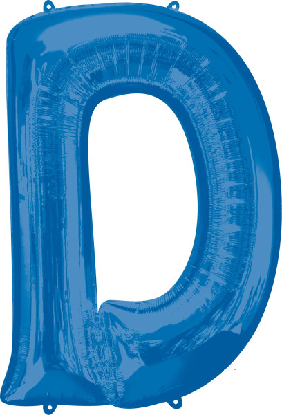 Balon foliowy litera D niebieski XL 86 cm