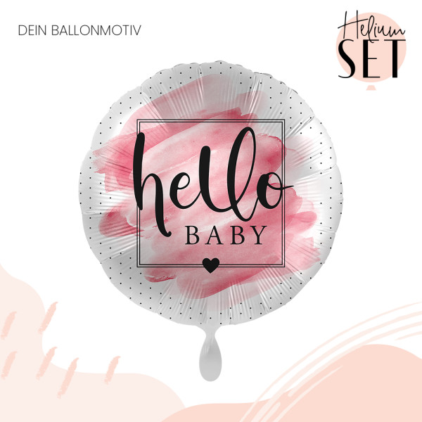 Welcome Baby Girl Ballonbouquet-Set mit Heliumbehälter 2