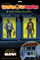 2 Zombie Town-vinduesbilleder 85cm x 1,65m