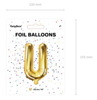 Oversigt: Folieballon U guld 35cm
