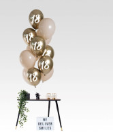12 Mix di palloncini dorati del 18° 33 cm