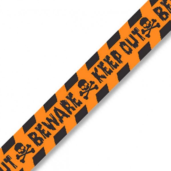 Keep Out Halloween barrière tape oranje-zwart 30.4m