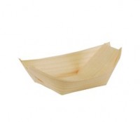 Preview: 50 wooden finger food bowls boat 8.5 x 5.5 cm