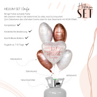 Vorschau: Verliebt Verlobt Verheiratet Ballonbouquet-Set mit Heliumbehälter
