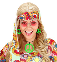 Oversigt: Hippie peace smykkesæt i grøn