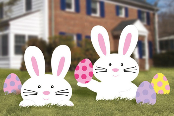 5 Easter bunny lawn displays
