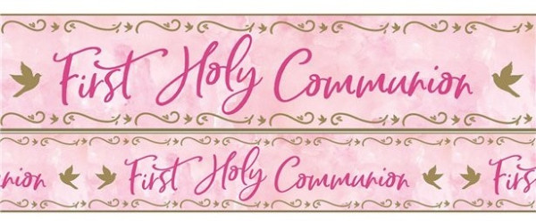 Pink communion foil banner 2.7m