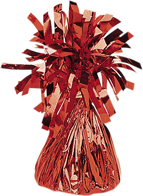 Fringed cone balloon weight in red-brown