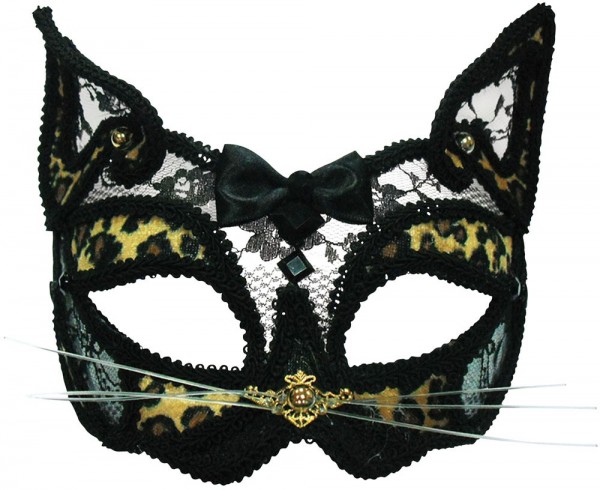 Schwarze Gold Katzen Maske