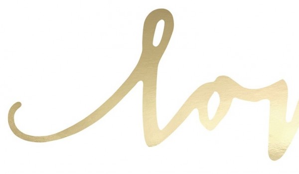 6 gyldne dekorative bogstaver Kærlighed 6 x 20 cm 3
