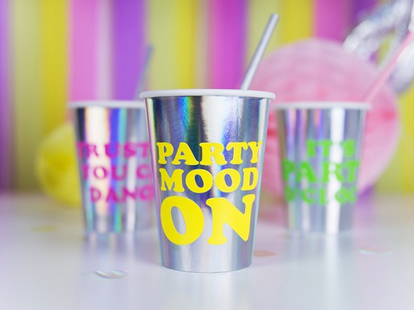 6 Electric Party paper cups 360ml 5
