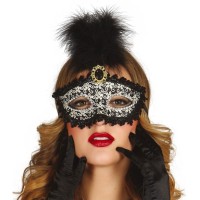 Isadora black venetian mask