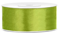 25m Satin Ribbon Roll, Apple Green