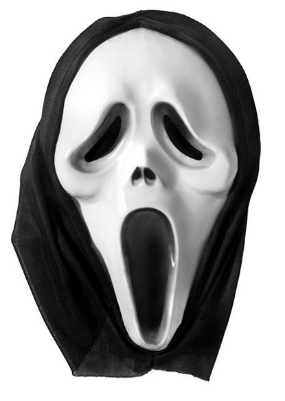 Scream mask with hood 30cm