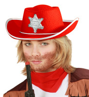 Kowbojski kapelusz szeryfa dla dzieci czerwony