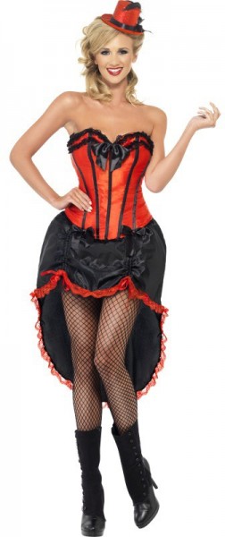 Sexy Burlesque Dancer Ladies Costume Rosso