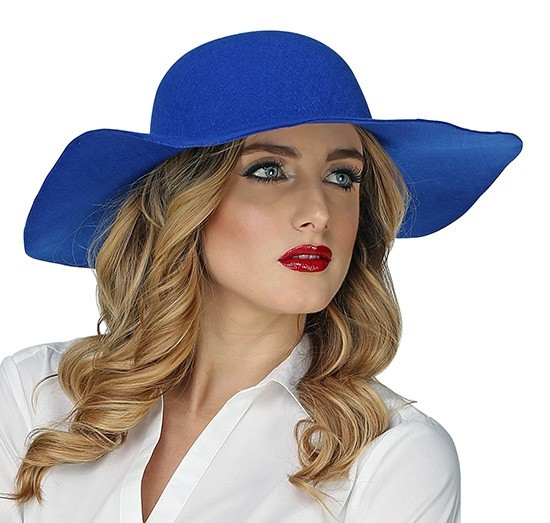 Królewski niebieski miękki kapelusz Elisabeth