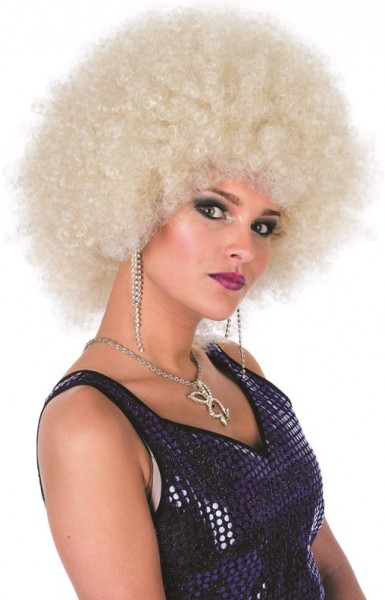 Blonde 70s Afro damespruik