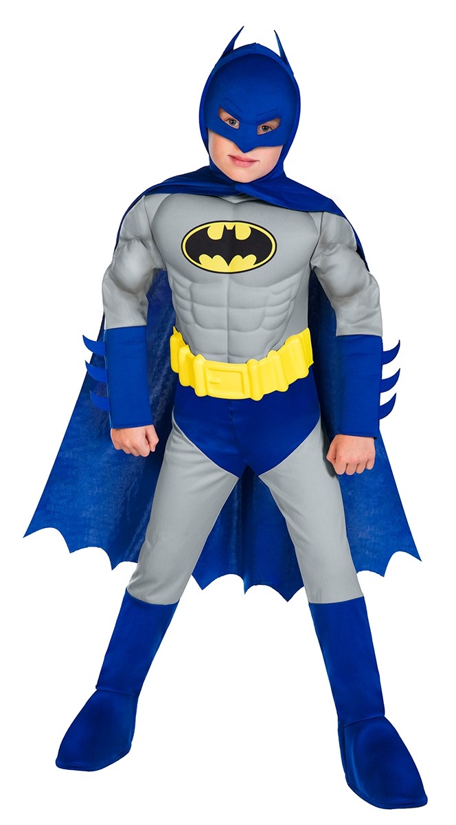 Costume Batman muscoloso grigio da uomo