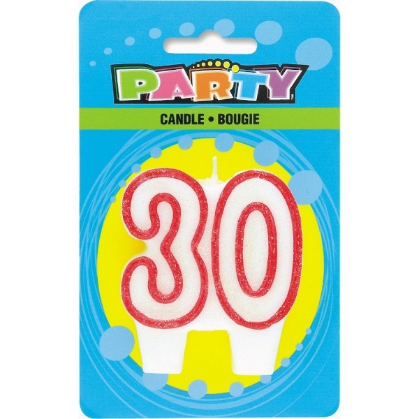 Vela de bloque de feliz cumpleaños número 30